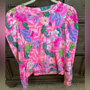 Lilly Pulitzer long sleeve shirt with rouched sleeve